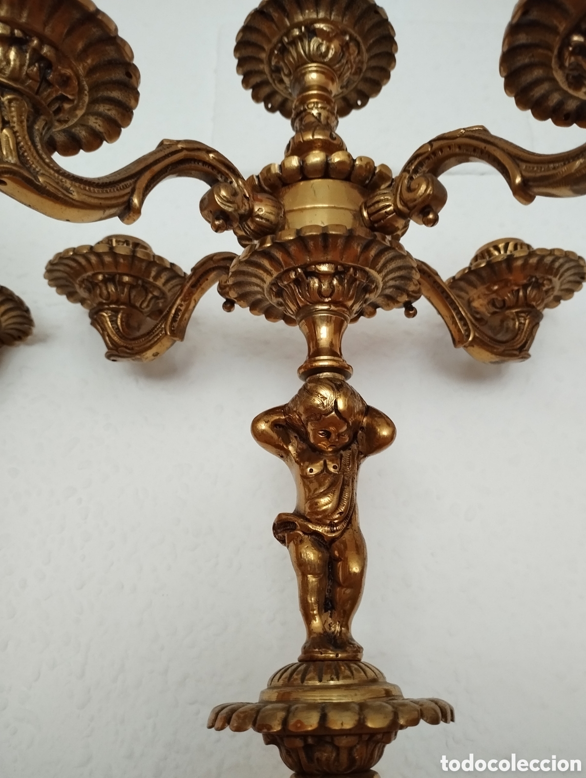 Antig&uuml;edades: Antiguos Candelabros Bronce. - Foto 6