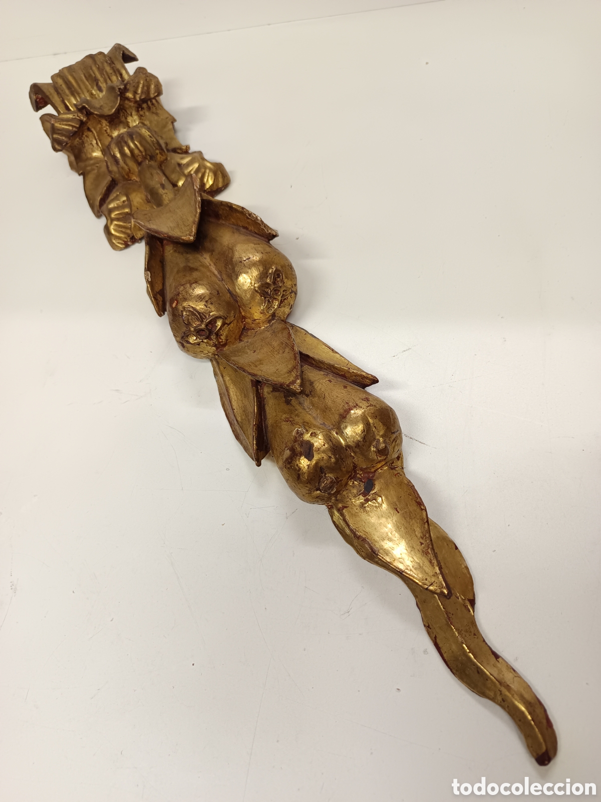 Antig&uuml;edades: Guirnalda tallada en madera 70cm - Foto 2