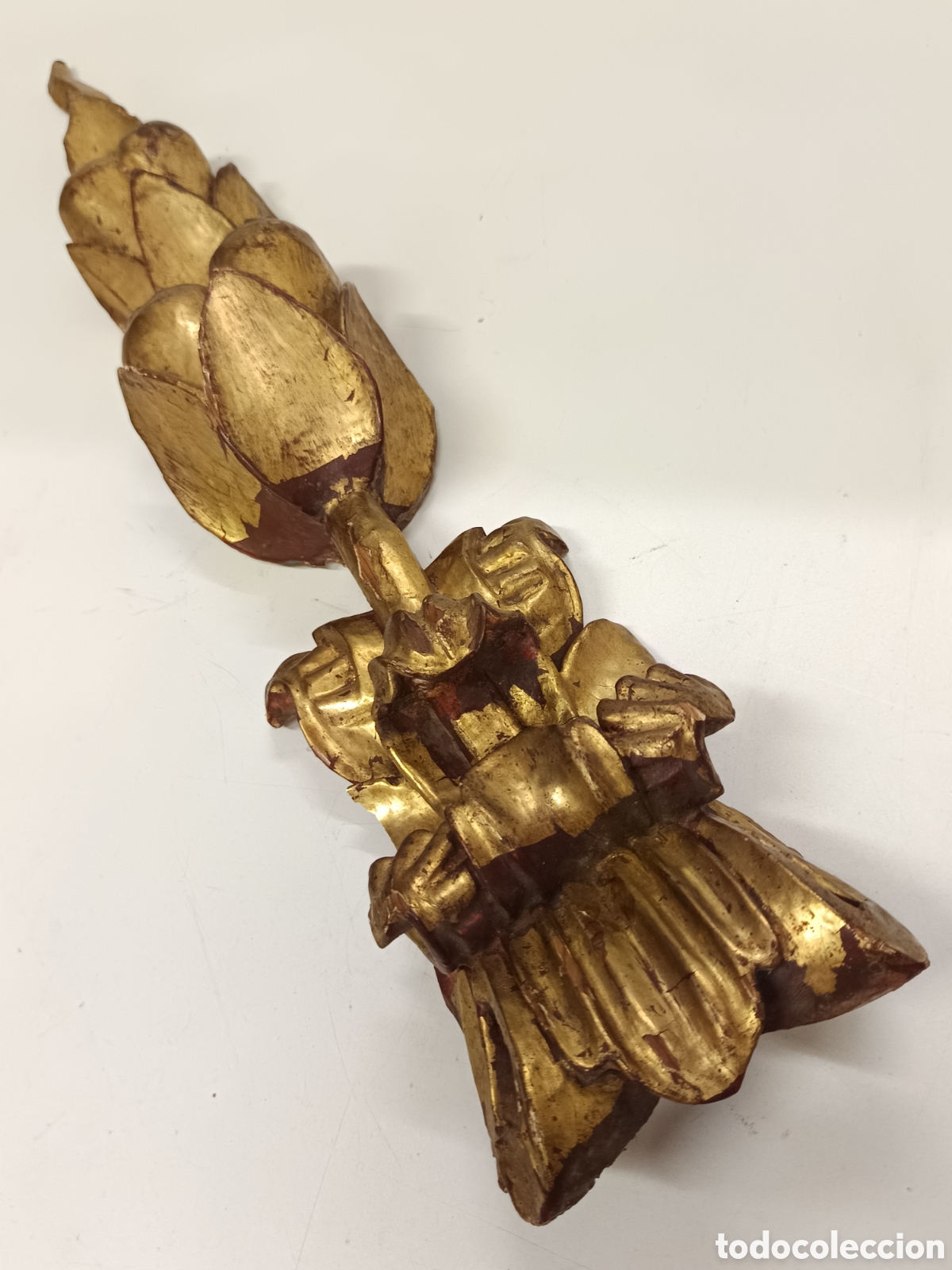 Antig&uuml;edades: Guirnalda tallada en madera 70cm - Foto 3