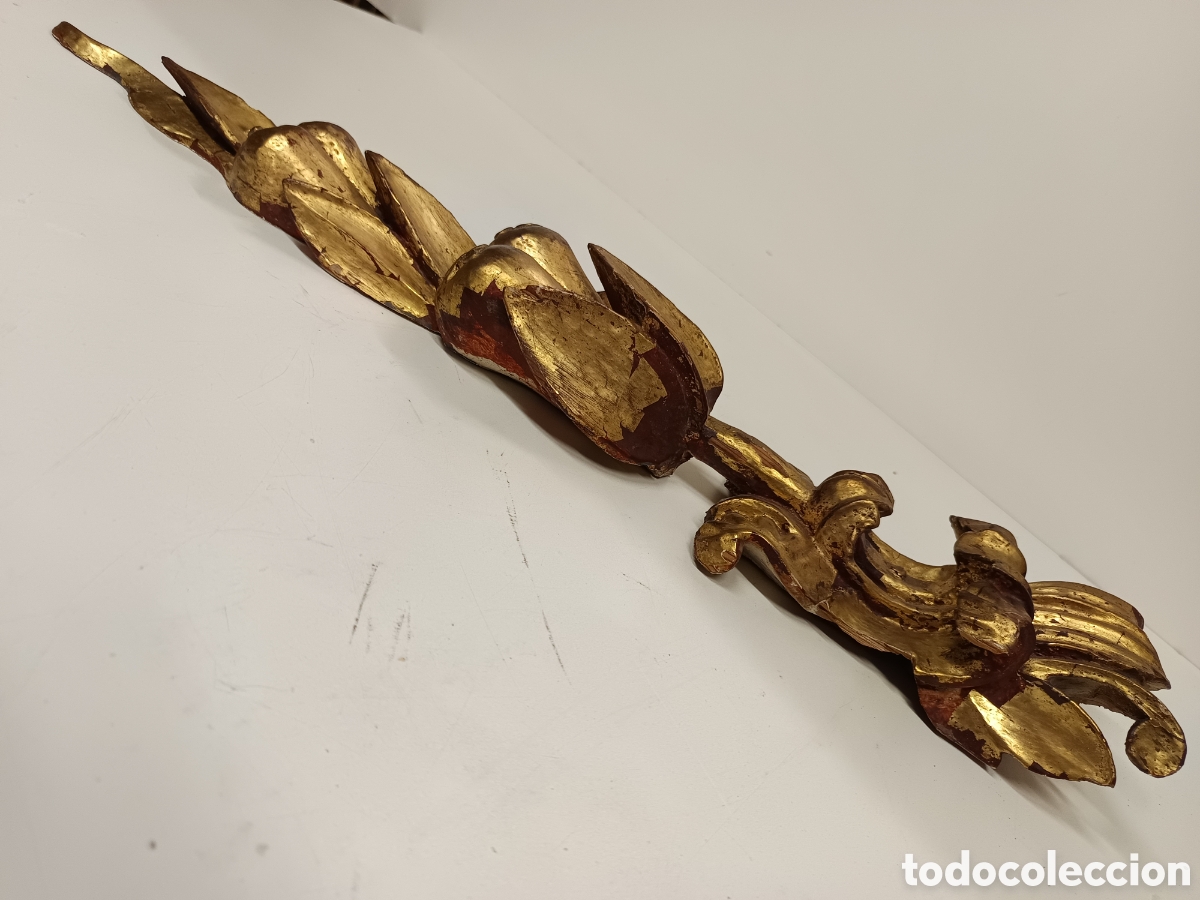 Antig&uuml;edades: Guirnalda tallada en madera 70cm - Foto 4