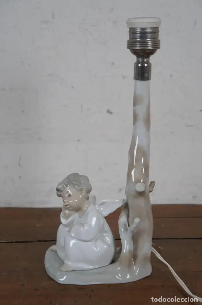 Antig&uuml;edades: L&aacute;mpara Lladr&oacute;, con &aacute;ngel so&ntilde;ador - Foto 1