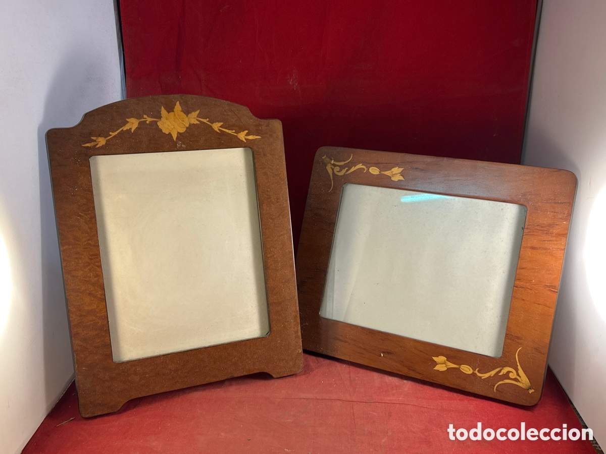 Antig&uuml;edades: PRECIOSOS MARCOS DE MADERA CON INCRUSTACIONES - Foto 1