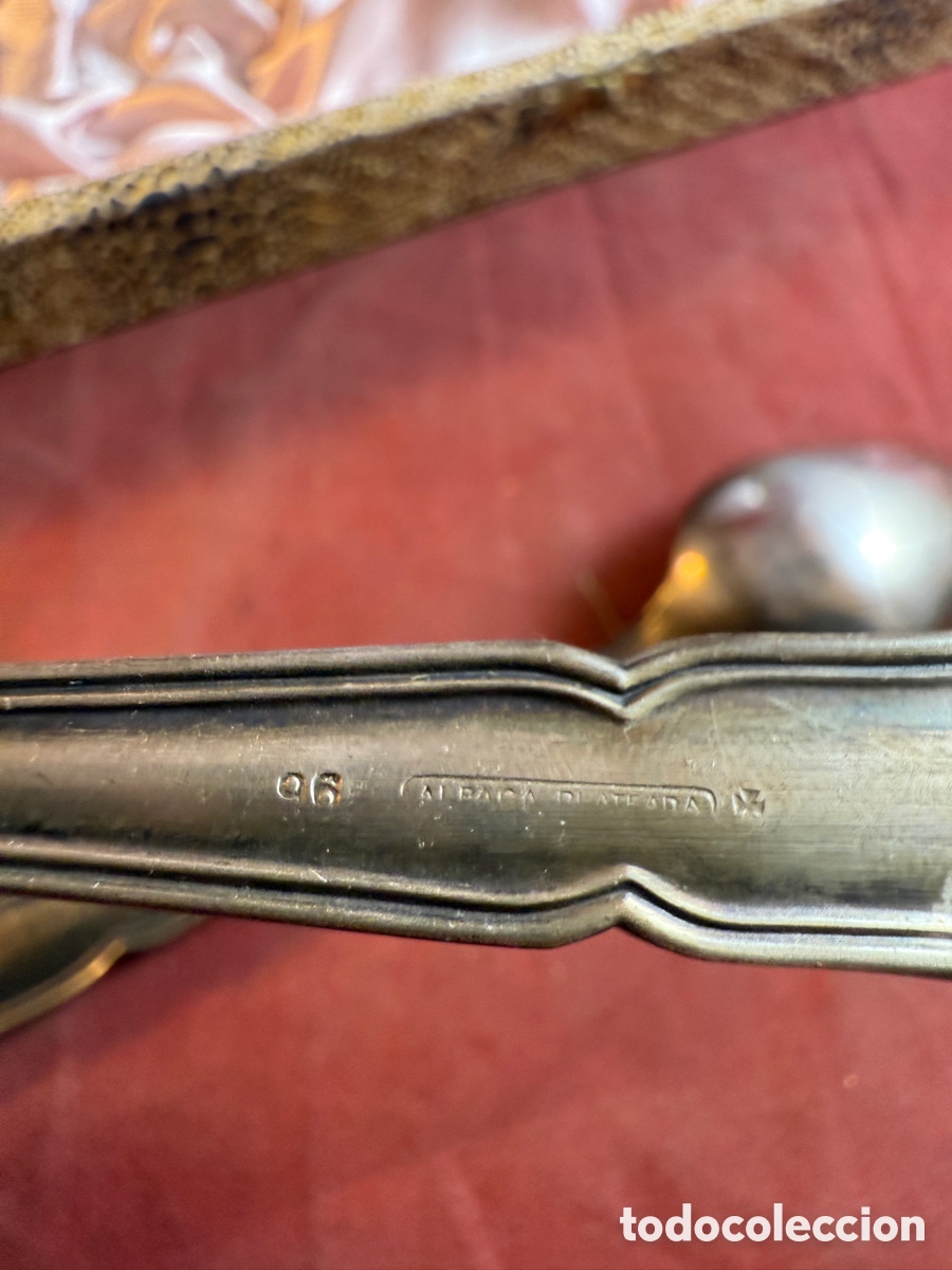 Antig&uuml;edades: Estuche cubiertos Alpaca - Foto 3