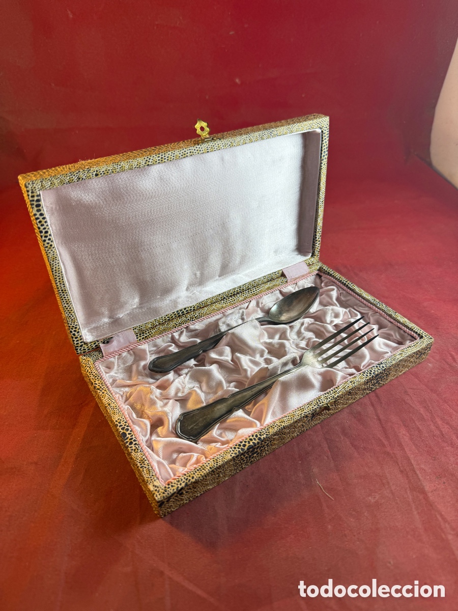 Antig&uuml;edades: Estuche cubiertos Alpaca - Foto 1