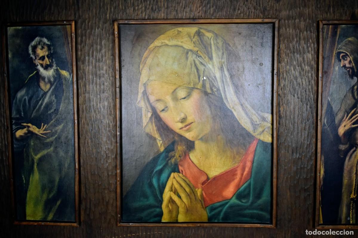 Antig&uuml;edades: Antiguo cuadro Tr&iacute;ptico de la Virgen Mar&iacute;a - Foto 2