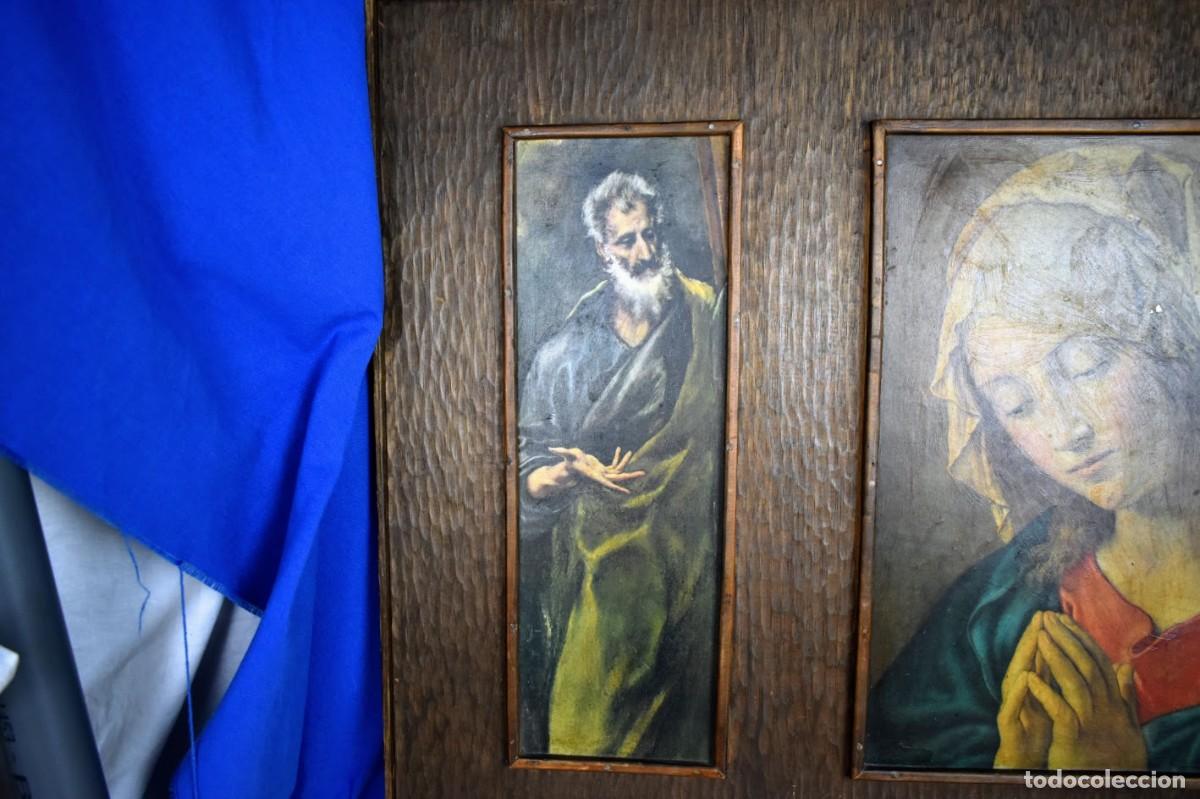 Antig&uuml;edades: Antiguo cuadro Tr&iacute;ptico de la Virgen Mar&iacute;a - Foto 3