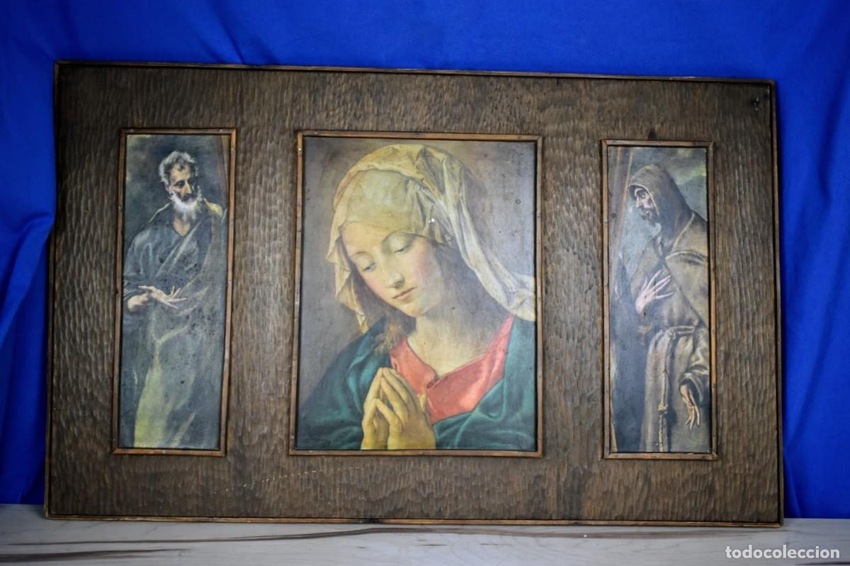 Antig&uuml;edades: Antiguo cuadro Tr&iacute;ptico de la Virgen Mar&iacute;a - Foto 1