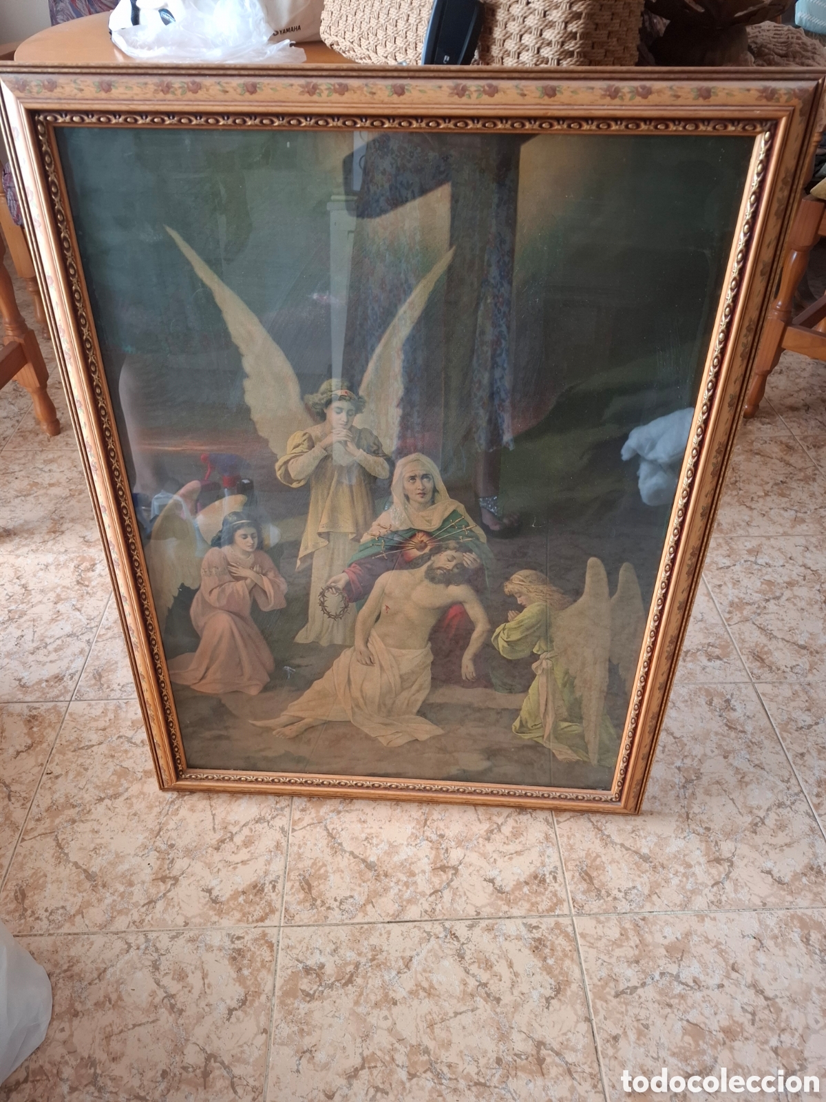 Antig&uuml;edades: Antigua cuadro religioso 80x 60 - Foto 1