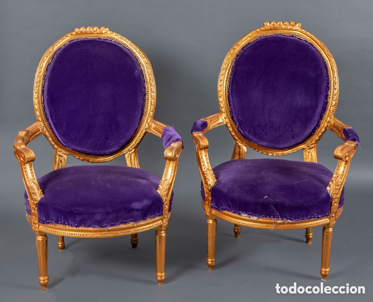 Antig&uuml;edades: Pareja de sillones franceses c.1900 - Foto 11