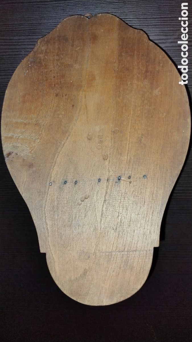 Antig&uuml;edades: M&eacute;nsula de madera para figura religiosa - Foto 2
