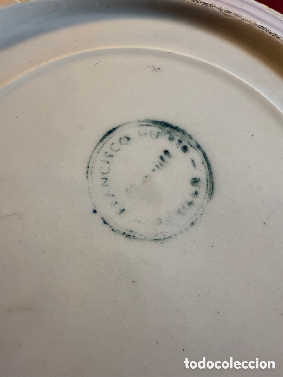 Antig&uuml;edades: Antiguo plato de cer&aacute;mica FRANCISCO - Foto 2