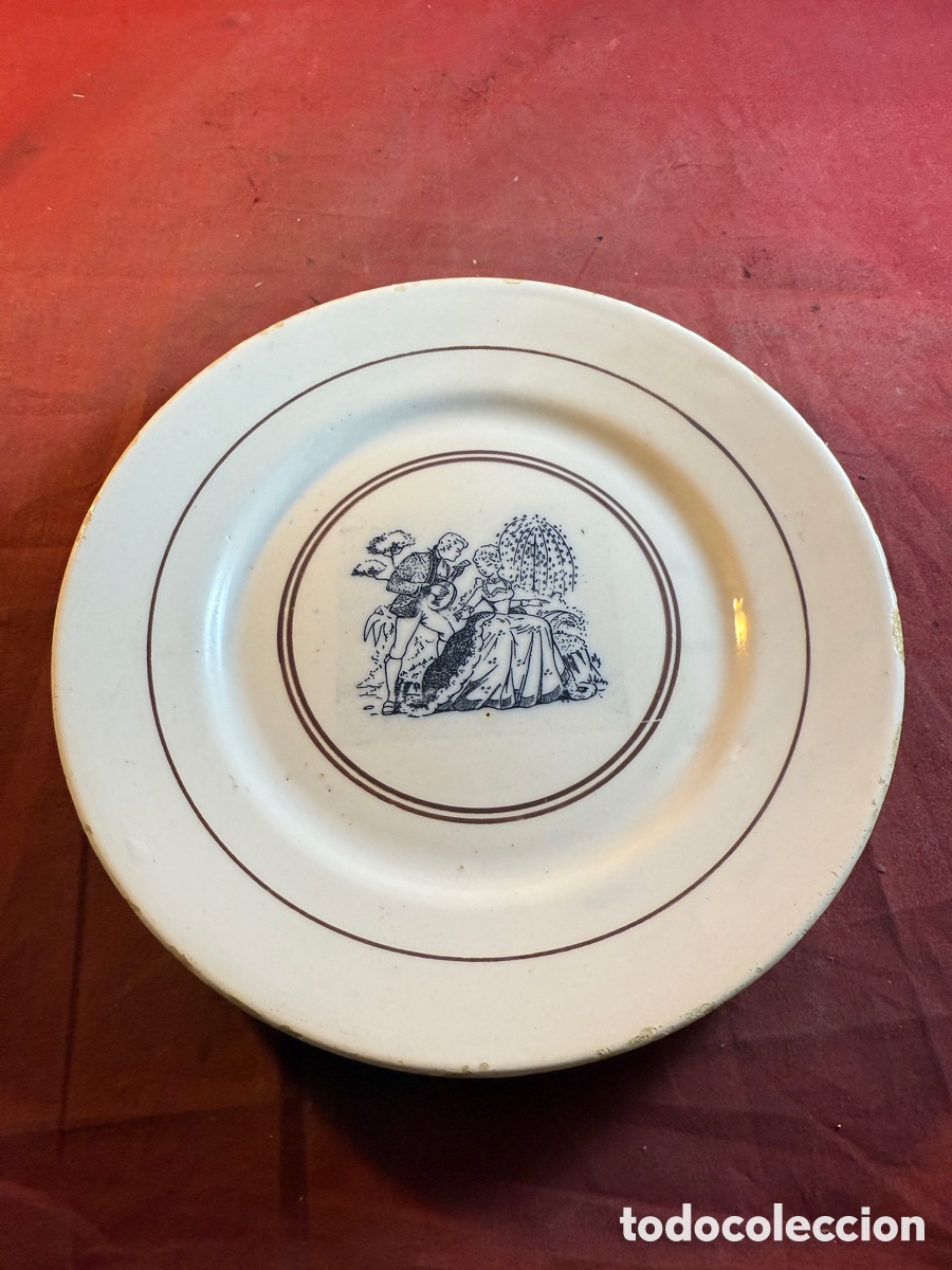 Antig&uuml;edades: Antiguo plato de cer&aacute;mica FRANCISCO - Foto 1