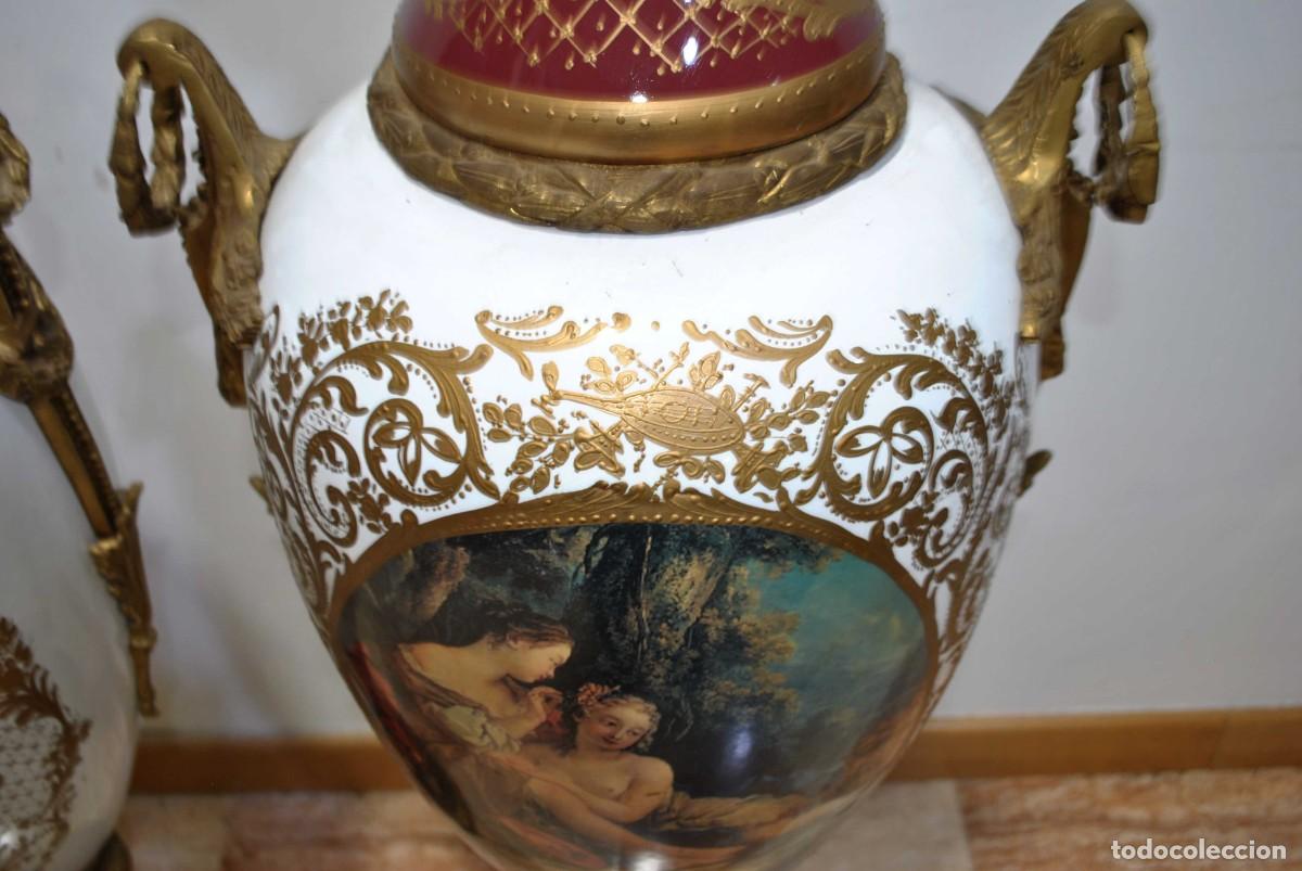 Antig&uuml;edades: JARRONES DE PORCELANA ESTILO SEVRES 145 CM - Foto 5