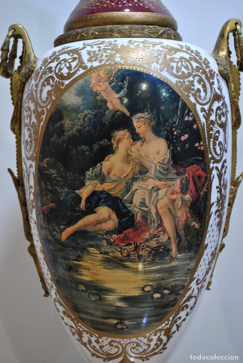 Antig&uuml;edades: JARRONES DE PORCELANA ESTILO SEVRES 145 CM - Foto 7