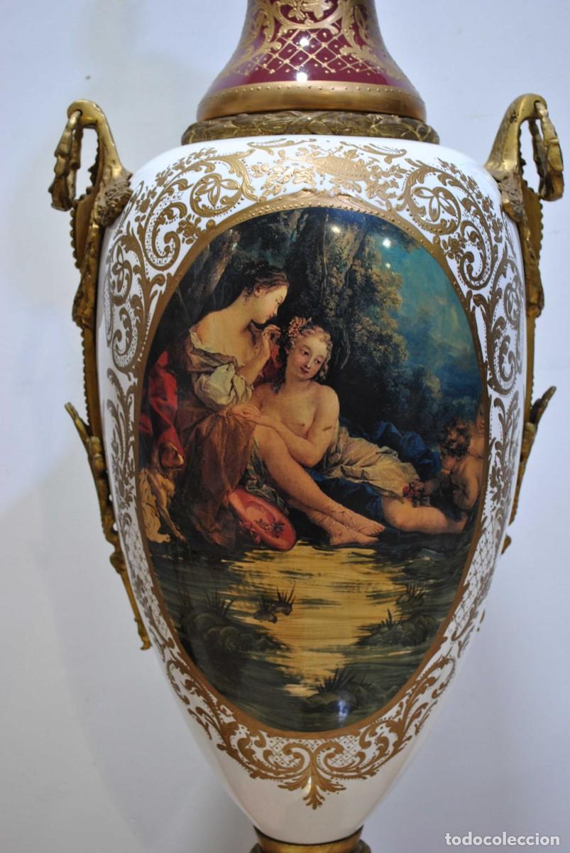 Antig&uuml;edades: JARRONES DE PORCELANA ESTILO SEVRES 145 CM - Foto 8
