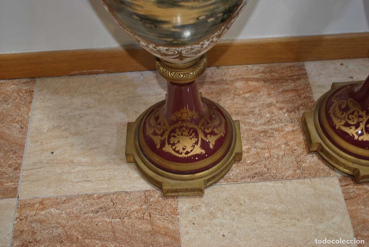 Antig&uuml;edades: JARRONES DE PORCELANA ESTILO SEVRES 145 CM - Foto 10