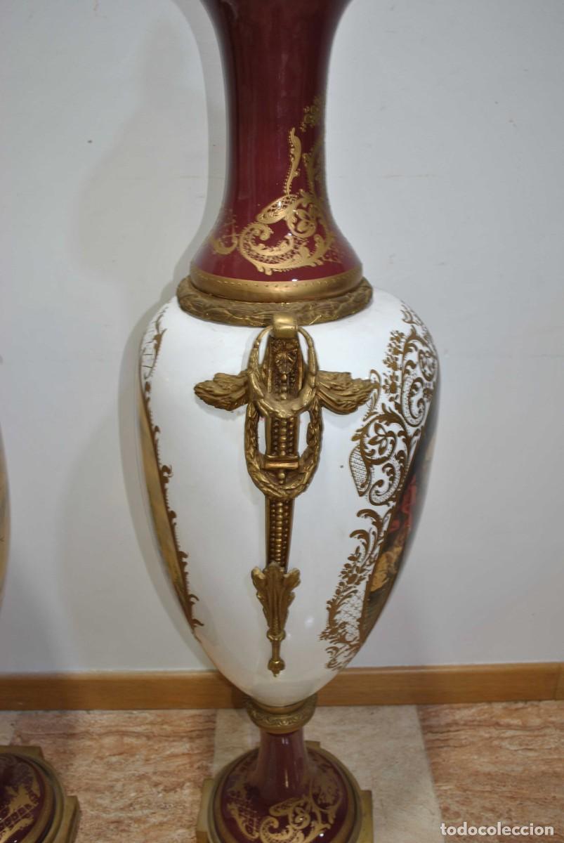 Antig&uuml;edades: JARRONES DE PORCELANA ESTILO SEVRES 145 CM - Foto 12