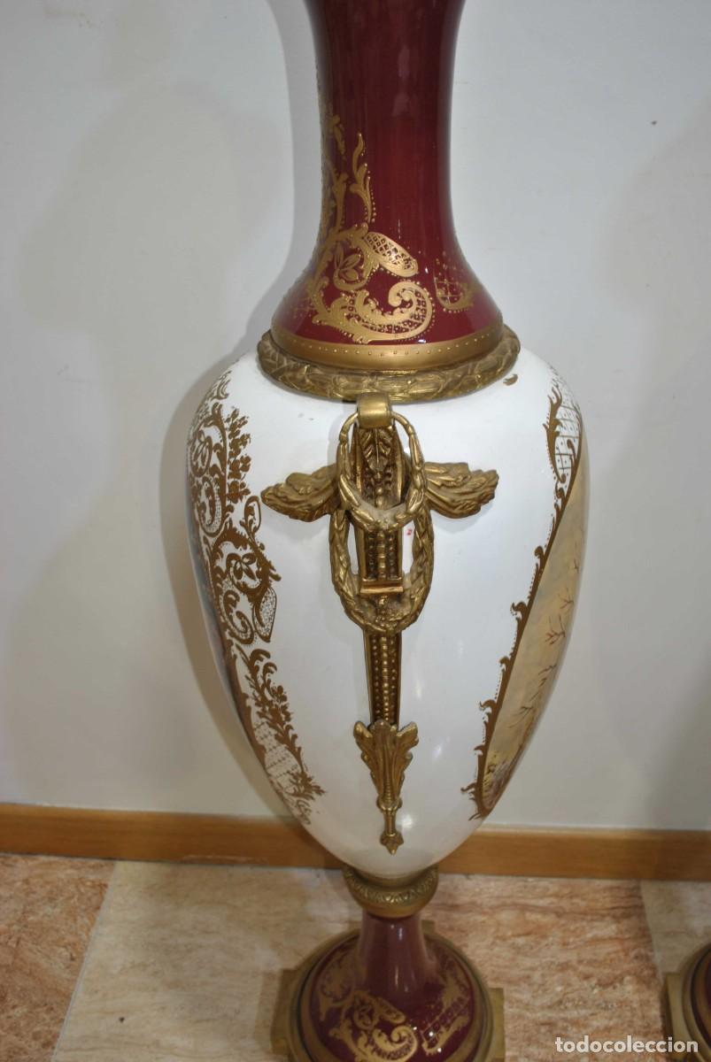 Antig&uuml;edades: JARRONES DE PORCELANA ESTILO SEVRES 145 CM - Foto 13