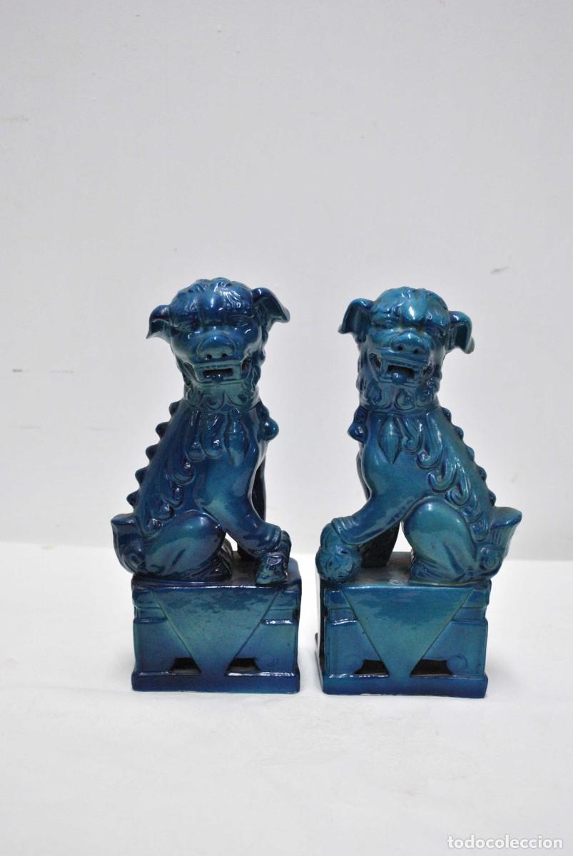 Antig&uuml;edades: PAREJA DE PERROS FOO CHINOS - Foto 1