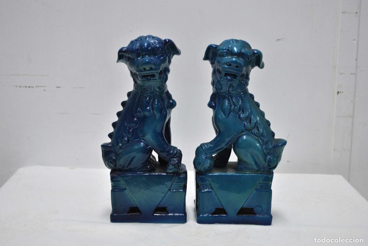 Antig&uuml;edades: PAREJA DE PERROS FOO CHINOS - Foto 2
