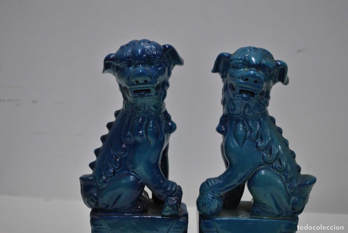 Antig&uuml;edades: PAREJA DE PERROS FOO CHINOS - Foto 3