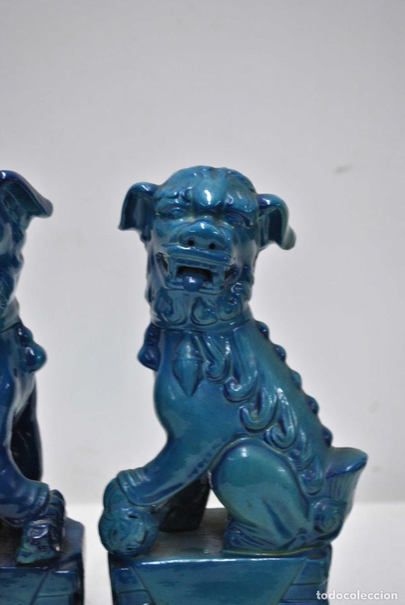 Antig&uuml;edades: PAREJA DE PERROS FOO CHINOS - Foto 4