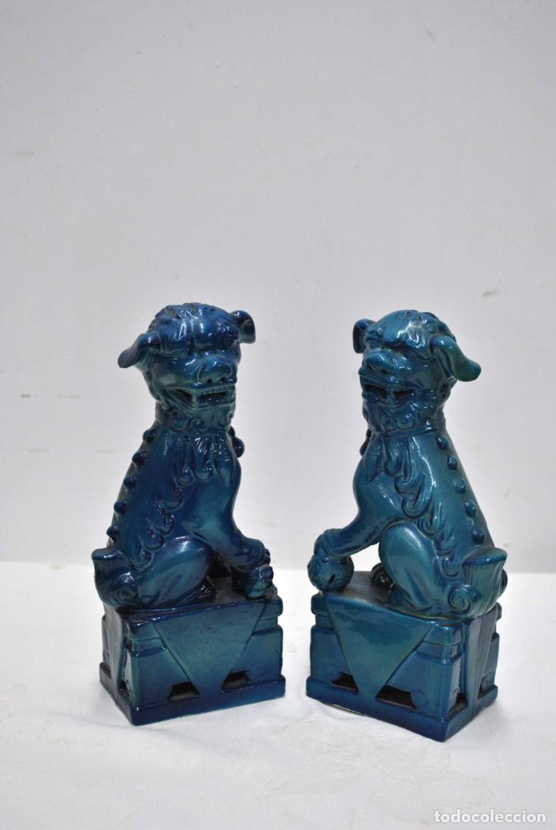Antig&uuml;edades: PAREJA DE PERROS FOO CHINOS - Foto 5