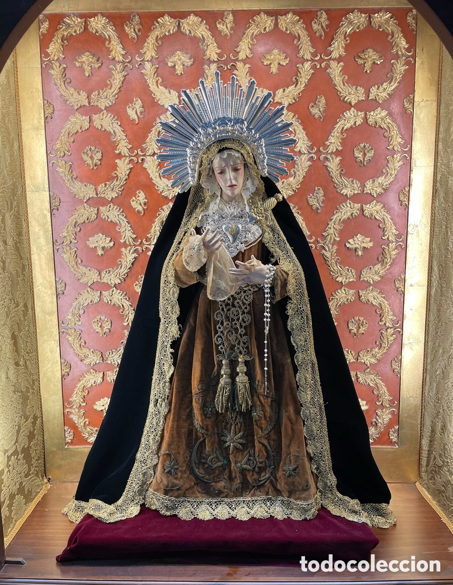Antig&uuml;edades: virgen dolorosa de candelero - Foto 2