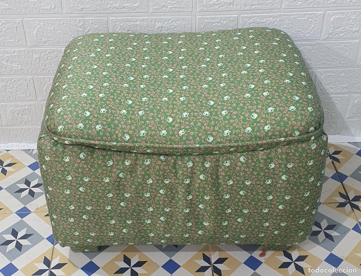 Antig&uuml;edades: Puf , reposapi&eacute;s tejido verde - Foto 2