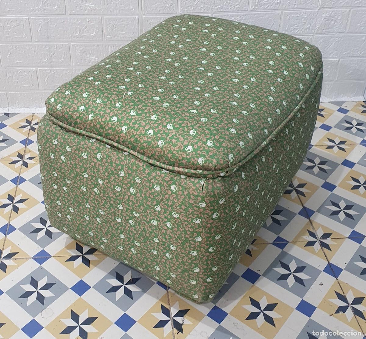 Antig&uuml;edades: Puf , reposapi&eacute;s tejido verde - Foto 3