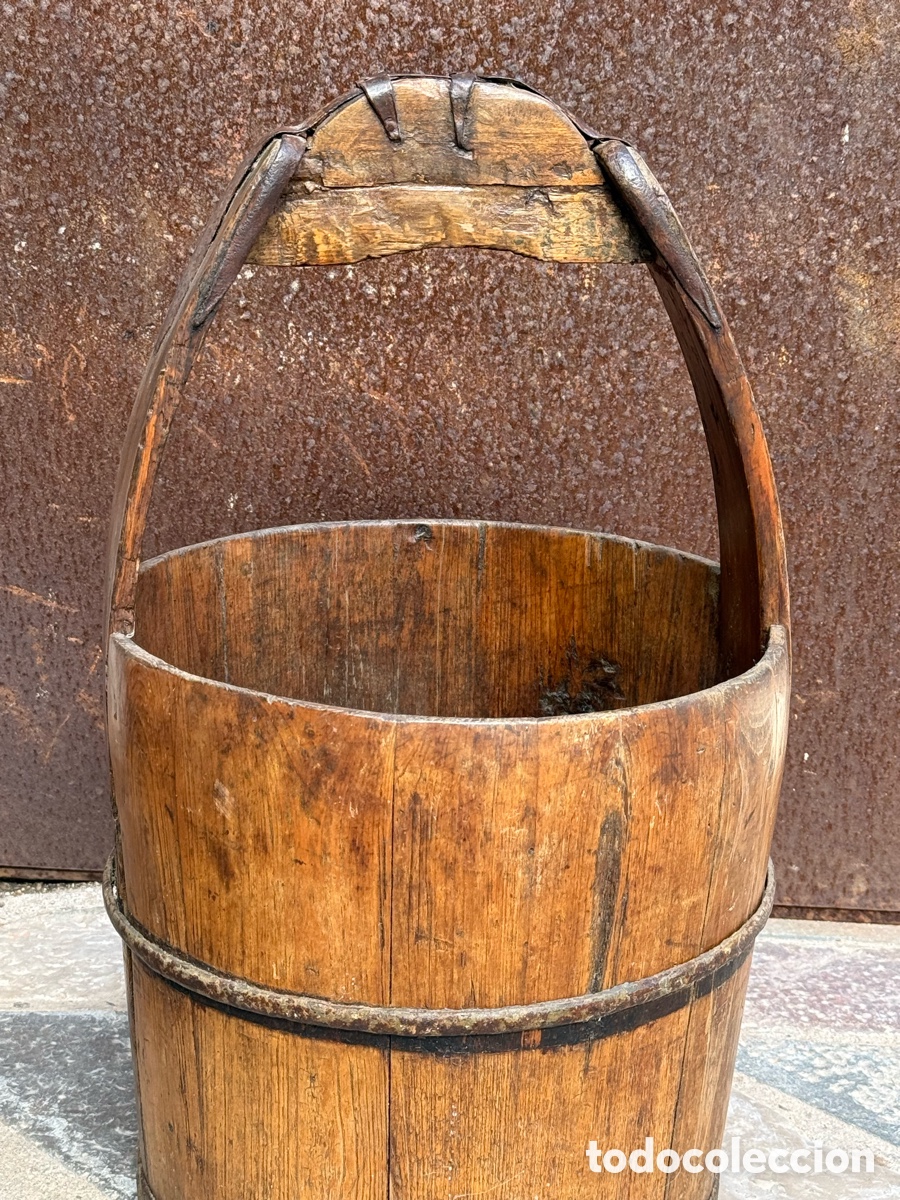 Antig&uuml;edades: Cubo pozo de agua antiguo ingl&eacute;s del 1800 - Foto 1