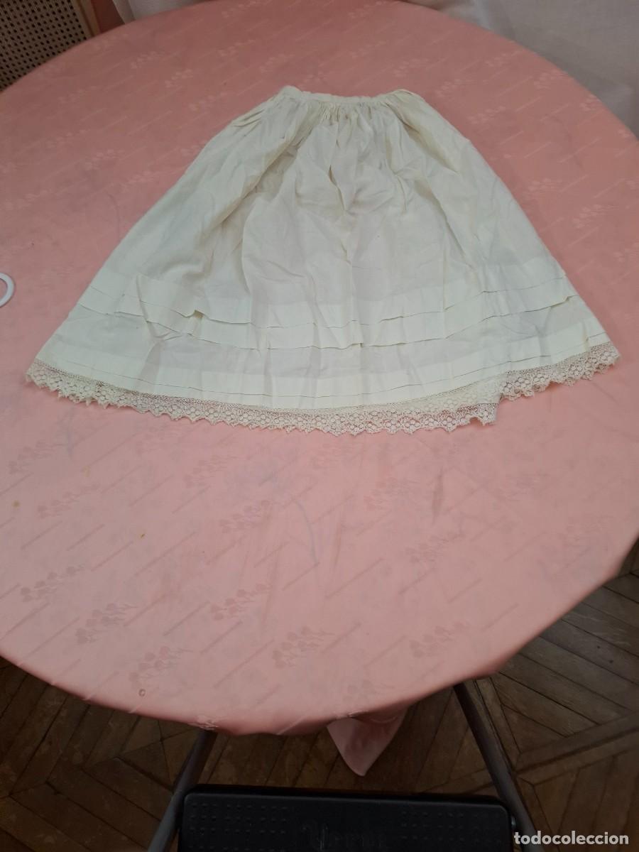 Antig&uuml;edades: ENAGUA DE ALGODON, ANTIGUA, CON PUNTILLA DE ENCAJE - Foto 1