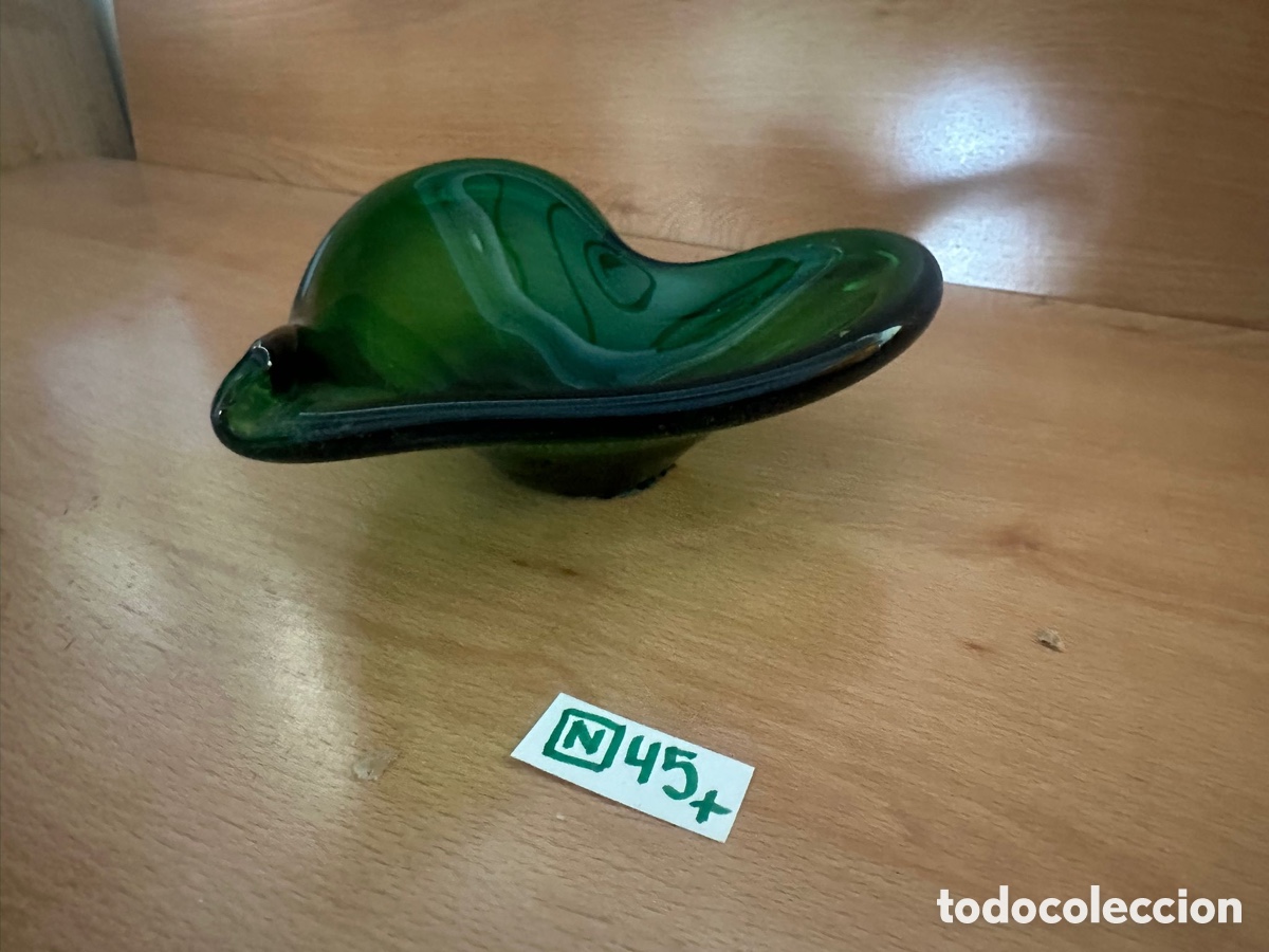 Antig&uuml;edades: Centro De Mesa, coraz&oacute;n verde murano - Foto 2