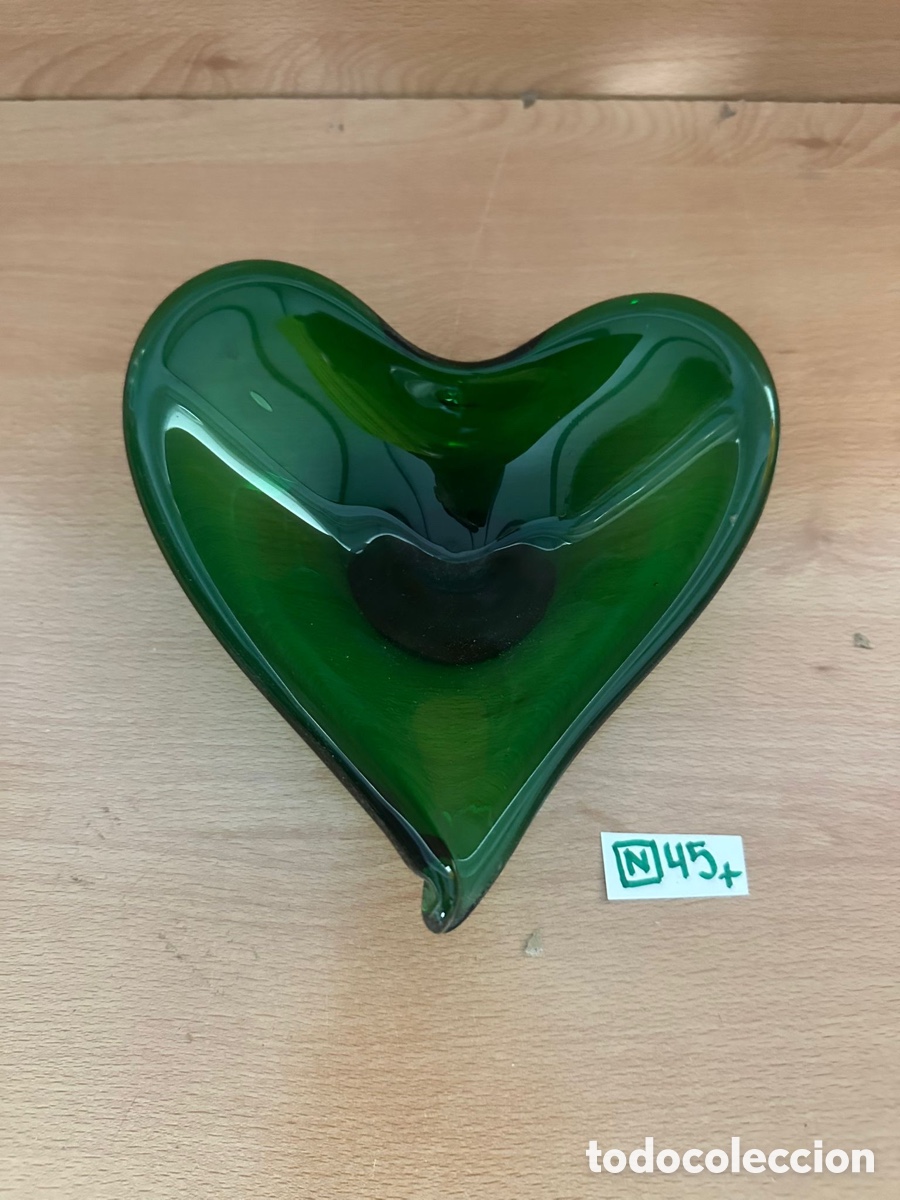 Antig&uuml;edades: Centro De Mesa, coraz&oacute;n verde murano - Foto 1