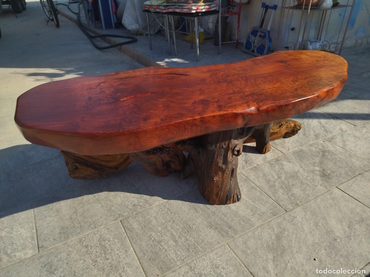 Antig&uuml;edades: Mesa de centro de madera de secuoya. Maciza. - Foto 8