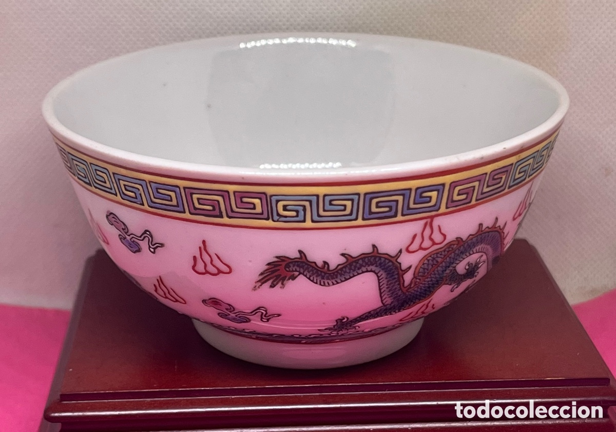 Antig&uuml;edades: CUENCO PORCELANA CHINA CON DRAGON - Foto 3