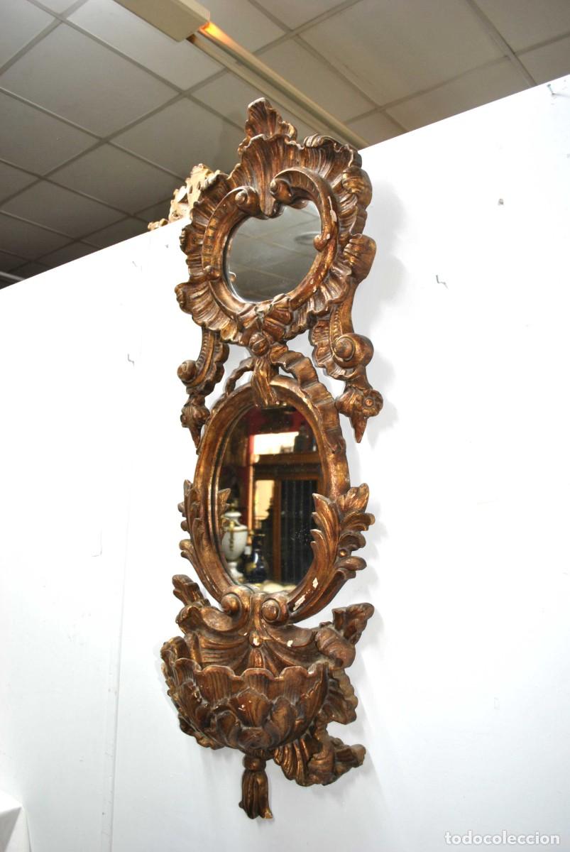 Antig&uuml;edades: ESPEJO CORNUCOPIA CON BENDITERA - Foto 3