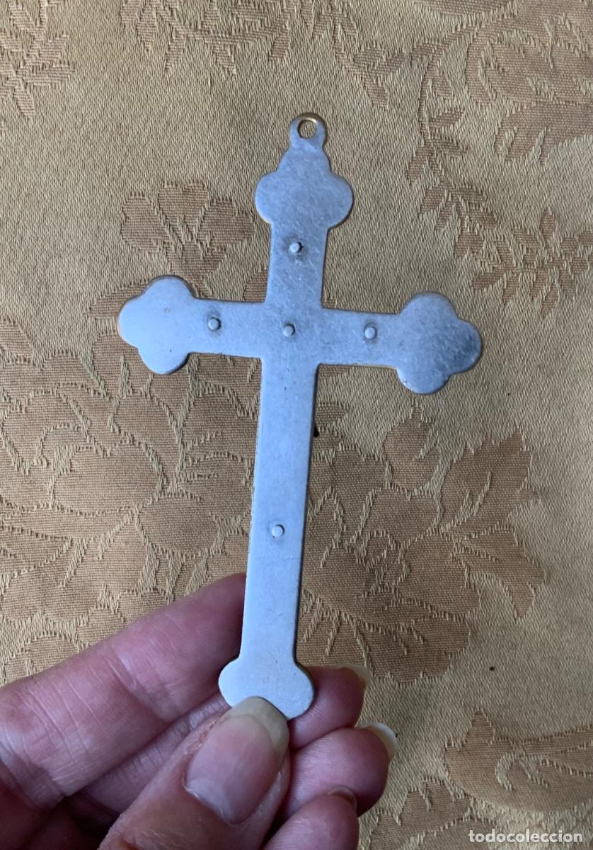 Antig&uuml;edades: CRUZ DE MADERA SOBRE METAL - Foto 5
