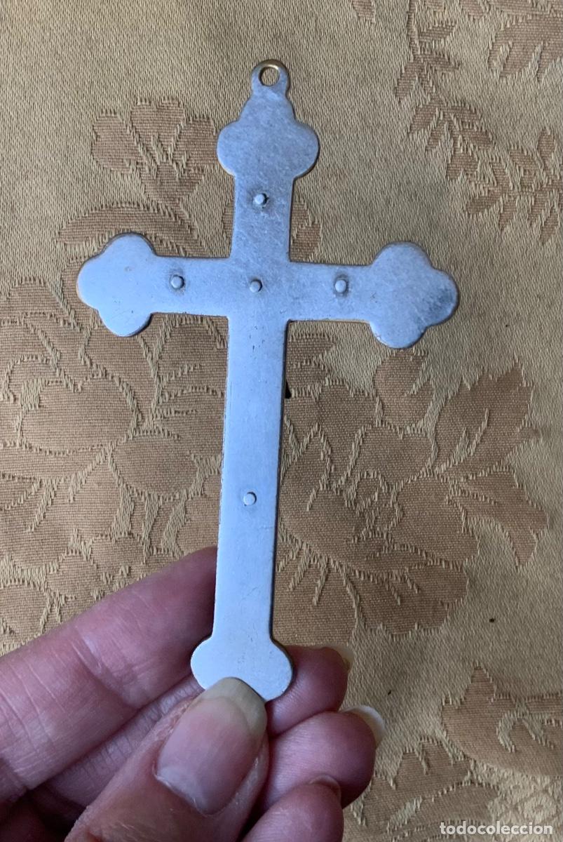 Antig&uuml;edades: CRUZ DE MADERA SOBRE METAL - Foto 6