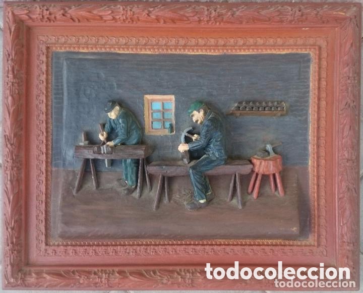 Antig&uuml;edades: Resina decorada enmarcada. Taller - Foto 1
