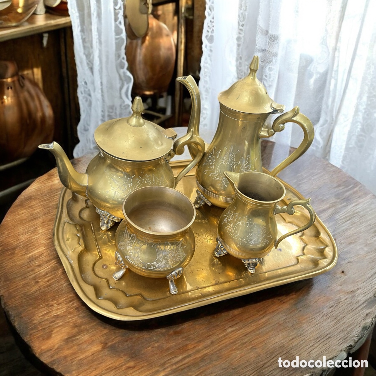 Antig&uuml;edades: Juego de caf&eacute; y te silver plated E.P.N.S - Foto 2