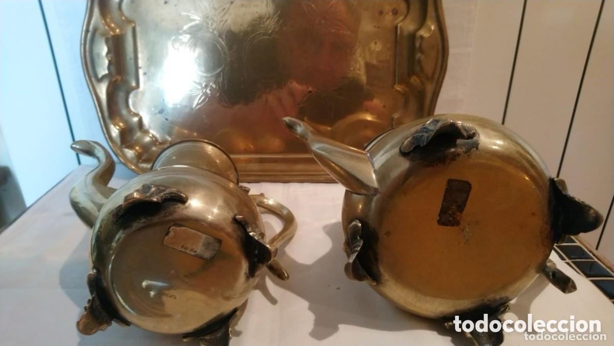 Antig&uuml;edades: Juego de caf&eacute; y te silver plated E.P.N.S - Foto 8