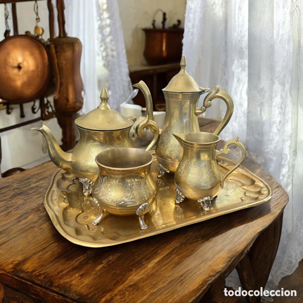 Antig&uuml;edades: Juego de caf&eacute; y te silver plated E.P.N.S - Foto 1