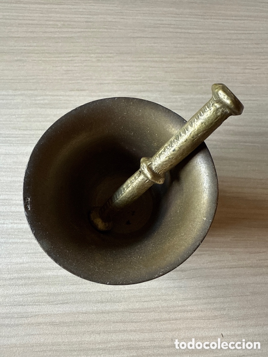 Antig&uuml;edades: Almirez de Bronce en muy buen estado . - Foto 7