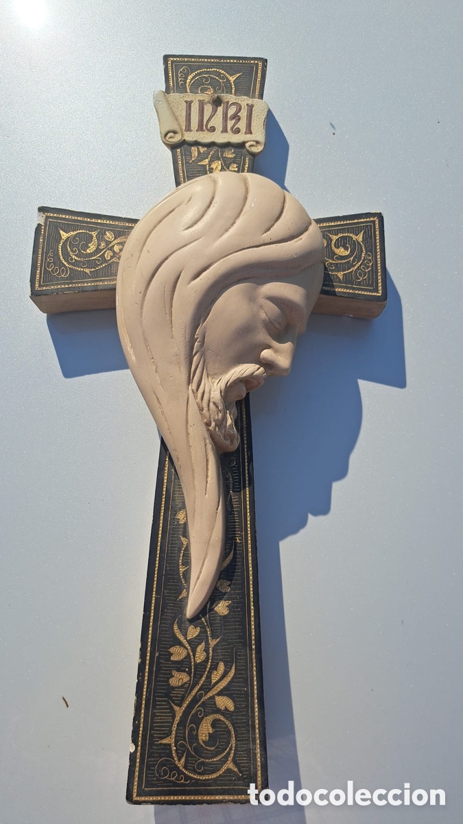 Antig&uuml;edades: Crucifijo con busto de Jes&uacute;s - Foto 1