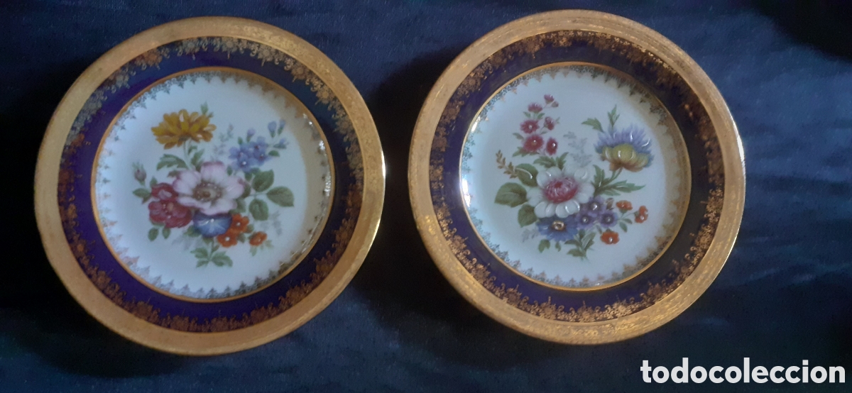 Antig&uuml;edades: Pareja de Platos de Limoges - Foto 1