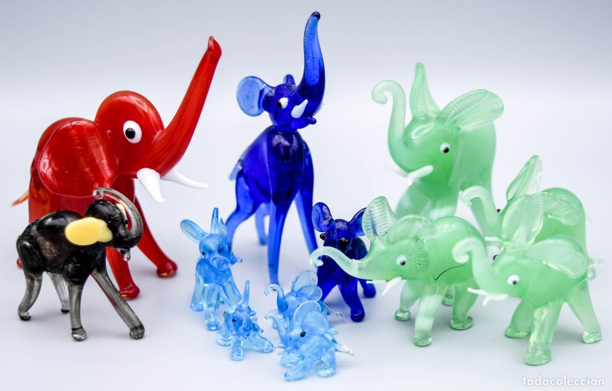 Antig&uuml;edades: Elefantes de cristal de Murano (12) - Foto 2