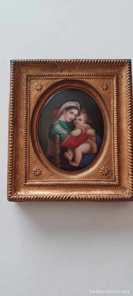 Antig&uuml;edades: Esmalte antiguo Virgen de la silla - Foto 1