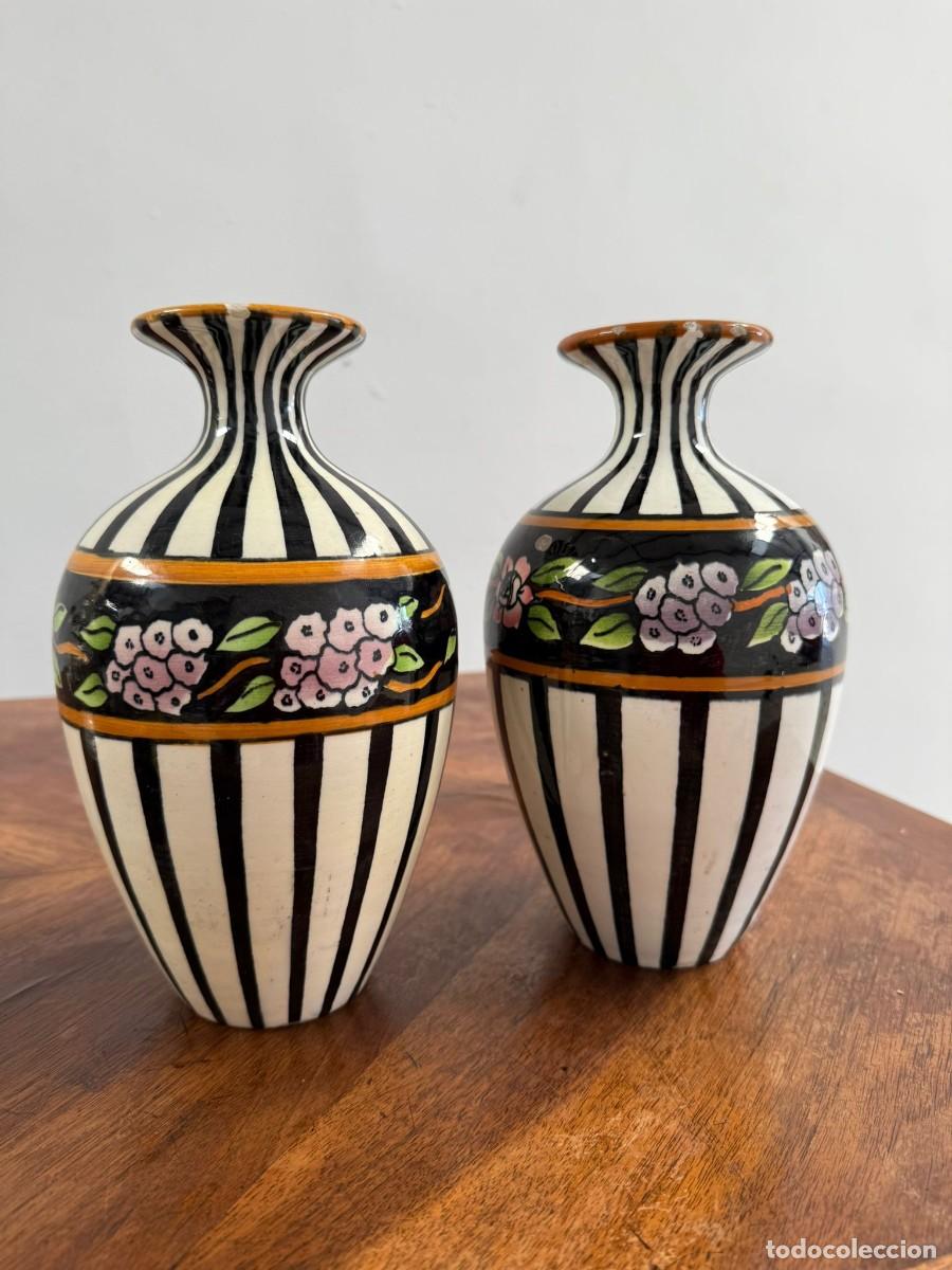 Antig&uuml;edades: Pareja de jarrones art dec&oacute;.