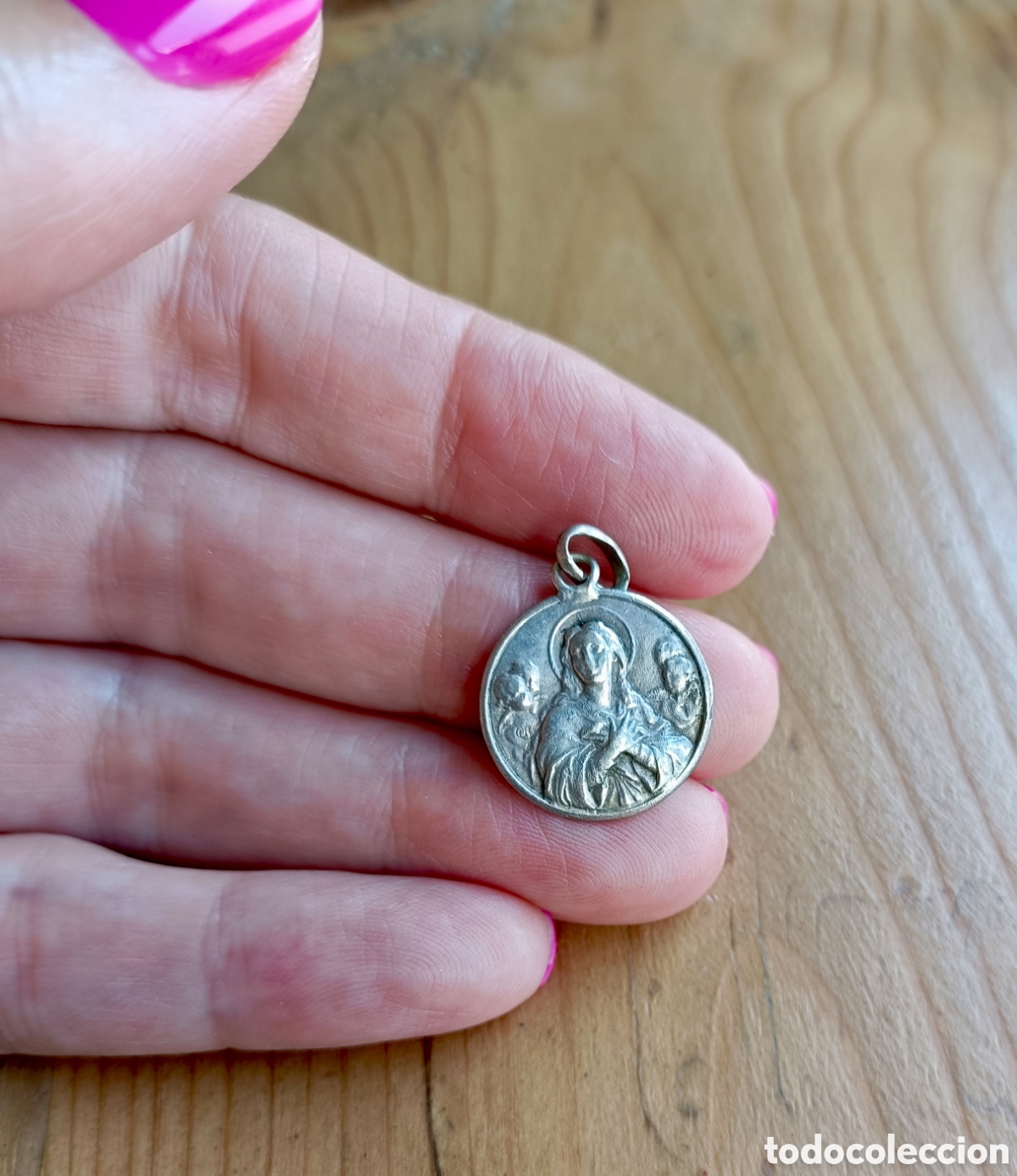 Antig&uuml;edades: Antigua medalla religiosa de plata - Foto 2